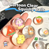 Jouet sensoriel anti-stress mignon et transparent en forme de dessin animé, mini jouet Kawaii à presser pour les tout-petits et les enfants