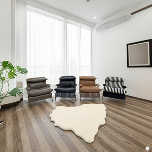 Fauteuil de salon moderne pour villa, chaise de loisirs pour chambre d'hôtel, chaise individuelle confortable en cuir avec structure métallique, mobilier d'appartement 9223 Moderne - Product Image 6