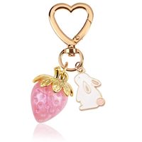 Porte-clés personnalisable 8 styles, pendentif DIY à personnaliser, breloque de sac motif cerise, fraise, fleur de cerisier, lettre