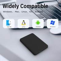 Disque dur mobile 2 To, version noire mécanique, compatible avec les smartphones TYPE-C