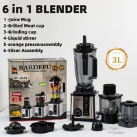 Blender multifonctionnel 3L 6 en 1, mixeur, robot culinaire, blender 3 en 1, machine à smoothies, usage intensif, commercial, 9500w
