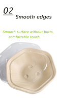 Couvre-bol à salade jetable biodégradable hexagonal personnalisable, petit couvercle en plastique transparent, bols jetables pour l'emballage alimentaire