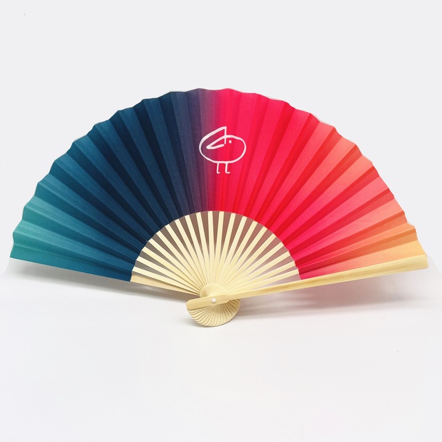 BSBH Promotional Wholesale Customized Colorful Bamboo Custom Printed Bamboo Paper Fabric Folding Hand Fan