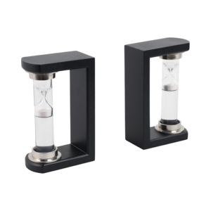 Fermalibri Decorativi a Clessidra, Cornice Nera Moderna, Timer a Sabbia in Vetro, Decorazione per Scaffali, Accessorio per Ufficio - Product Image 3