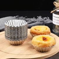 Moule à tartelettes mini réutilisable en alliage d'aluminium antiadhésif, outil de cuisson pour tartelettes, moule à pudding, moule à gâteau