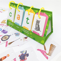 Conception de taille de papier personnalisé impression apprentissage mots à vue enfants enfant éducatif Flip Flash cartes Flashcards jeu