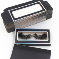 Boîte d'emballage rigide rose personnalisable pour faux cils en vison, recyclable, avec pelliculage mat et revêtement UV en papier couché, vente en gros