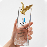 Trophée personnalisé en cristal Aigle gravé en 3D – Championnat sportif, Vainqueur, MVP, Athlétisme, Course, Victoire