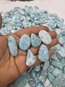 Natural <b>Rainbow</b> Larimar Cabochon Loose Gemstone-Polished Color Play Mix Sizes High Quality Certified for Jewelry Making - Product Image 5