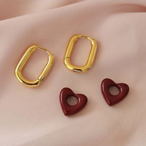 Pendientes de plata de primera ley con forma de corazón para mujer, aretes, aros, aros, oro de 18 quilates, 18K, Estilo Vintage - Product Image 6