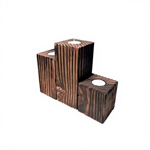 AZ ENTERPRISES Wooden Rectangle Tea Light Holder <b>Set</b> Handmade Eco-Friendly Durable Craftsmanship for Home Decoration & Christmas - Product Image 5