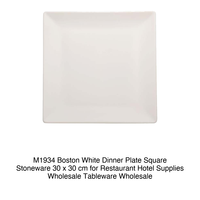 Assiette plate blanche Boston 30 × 30 cm carrée en grès M1934 1703