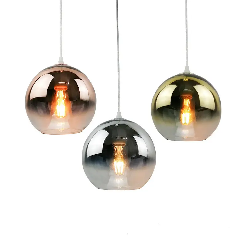 Post-Moderne Kroonluchter Klassiek Interieur Ronde Led Bubble Ball Modern Glas Hanglamp E27 Gradiënt Kleur Kroonluchter Slaapkamer