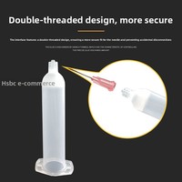 Seringue de distribution industrielle de type japonais transparente avec piston pour distributeur de colle liquide de 5cc, 10cc, 30cc, 50cc, 70cc