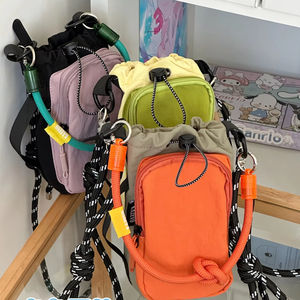 Lightweight Minimalist Hiking <b>Bag</b> <b>Small</b> Hand Carry <b>Tote</b> for Short Trip Color Block Phone Pouch Unisex Neck Crossbody <b>Bag</b> - Product Image 2