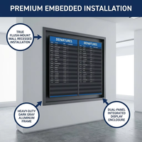 Terminal FIDS encastré de type aéroport pour métro, système LCD mural CMS, affichage des informations de vol, taille personnalisable