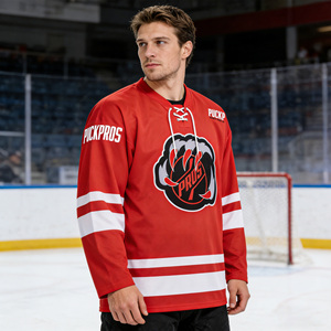 Maillots de <span class=keywords><strong>hockey</strong></span> réversibles personnalisés de haute qualité, brodés/sublimés, manches longues, pour hommes - Product Image 1