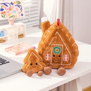 Série de Noël mignon petit oreiller de <span class=keywords><strong>maison</strong></span> de pain d'épice ornements d'ours en peluche Super doux décorations ou cadeaux de vacances - Product Image 1