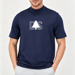 T-shirt à col montant pour homme, personnalisé, impression sérigraphique, vente en gros, haute qualité, doux, respirant, 100% coton, pour la gym et les occasions décontractées - Product Image 2