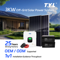 Système solaire hors réseau complet TYL 3KW, kit de stockage d'énergie avec batterie au lithium LiFePO4 5KWH et onduleur pour l'alimentation de secours à domicile