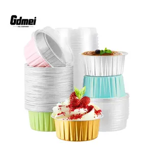 GDMEI Custom Gold Foils Metallic Cupcake Liners Foil Food-Grade Greaseproof Wrappers Muffin Paper Baking Cups