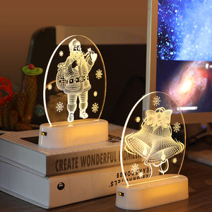 Lampe de nuit Père Noël 3D Lampe de bureau Illusion d'<span class=keywords><strong>optique</strong></span> Décoration de chambre d'enfant Lumières de Noël Lampe de table LED Noël - Product Image 2