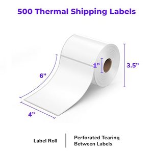A6 4x6 Self-Adhesive Thermal Shipping Labels 500pcs Waterproof White Waybill Stickers Permanent Stack for Packaging Logistics - Product Image 3