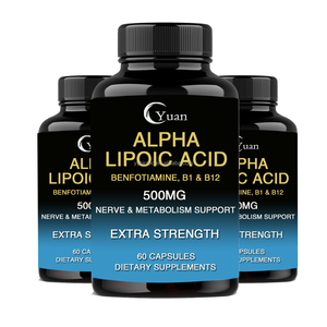 Asam Alfa Lipoat Berkualitas Tinggi dengan <span class=keywords><strong>Vitamin</strong></span> B1 <span class=keywords><strong>B12</strong></span> untuk Meningkatkan Penyerapan Mendukung Sirkulasi dan Kesehatan Saraf Kapsul - Product Image 2