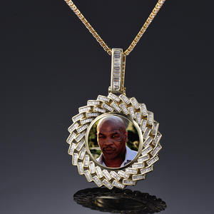 Joyería 2021 superventas moda hiphop joyería Cubic Zircon foto personalizada colgante collar - Product Image 3