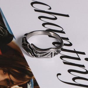 แหวนปีกปีศาจสวรรค์สแตนเลสดีไซน์เปิดสำหรับทุกเพศเครื่องประดับแฟชั่น SA1194 - Product Image 2