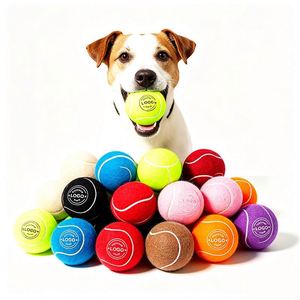 Balle de tennis classique non toxique, hautement élastique, avec logo personnalisé et impression du logo de l'entreprise, pour le jeu et l'exercice des chiens - Product Image 1
