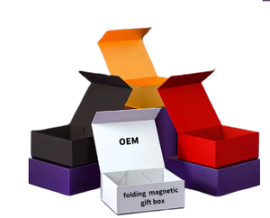 Wholesale Custom Recyclable Luxury Folding Magnetic Gift <b>Box</b> Cardboard Paper Hard Rigid Magnet <b>Box</b> With Sponge Lining - Product Image 1