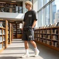 Ensemble 2 pièces T-shirt et short oversize pour homme, tenue décontractée streetwear d'été, logo personnalisé, fabricant OEM ODM