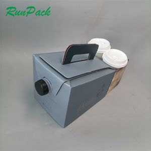 Özelleştirilmiş ucuz take away bento gıda konteyner sıcak içecek kraft el işi kağıdı kupası tek kullanımlık zanaat çay kahve taşıyıcı kağıt bardak tutucu - Product Image 3