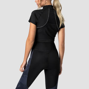 Los Mejores Fabricantes OEM, Tops Cortos Personalizados para Mujer, Transpirables, de Colores Sólidos, Camisetas Cortas para Mujer, Tops Cortos Lisos - Product Image 2