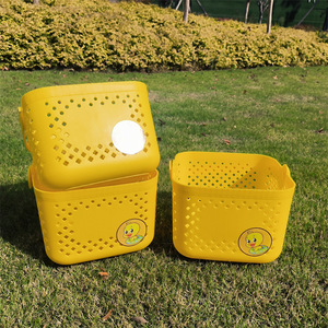Yellow Duck Storage <b>Basket</b> Plastic Rectangle <b>Stackable</b> Neatening Storage <b>Baskets</b> For Bathroom Fruit Toiletries - Product Image 2