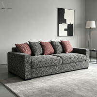 Canapé trois places gris moderne de luxe rembourré pour salon avec coussins décoratifs - Vente en gros de meubles de salon