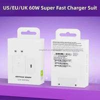 Cargador de 60W de Calidad Premium, Tipo C, Carga Súper Rápida, Puertos TIPO-C, Adaptador de Corriente para Samsung S23 S22 S21 Note10 Ultra