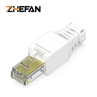 Conector Modular ZHEFAN Rj45 Macho 8p8c Cat 5e, Conector de Campo sin Herramientas para Instalación de Cables Sólidos de 23-24awg