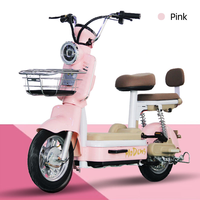 Vélo électrique 2 roues en promotion directe usine Chine, moteur 350W, 48V, vélo électrique pas cher avec frein à tambour, 2 places, mini vélo électrique urbain pour femme