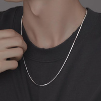 Collier en argent sterling S925 plaqué or, chaîne serpent pour homme, accessoire vintage de style haut de gamme pour hommes