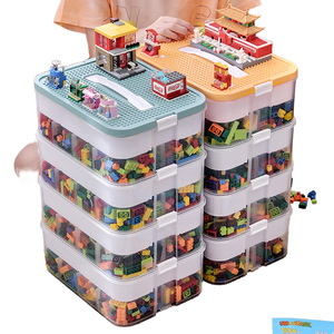 <span class=keywords><strong>Contenitore</strong></span> Rettangolare Extra Large in Plastica per Giocattoli, Pieghevole per Mattoncini Lego, Organizzatore per Sala Giochi - Product Image 2