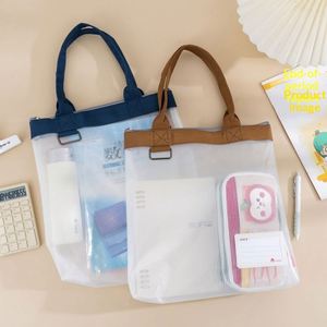 Thickened Large Capacity <b>Storage</b> Bag Transparent Zipper Handbag Student Tutoring Exam Papers Waterproof Outdoor <b>File</b> China - Product Image 3