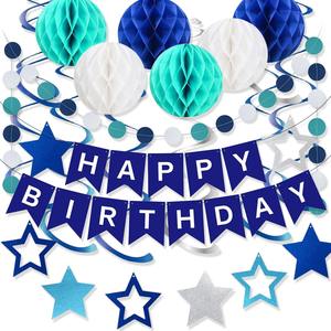 Bannière colorée de <span class=keywords><strong>joyeux</strong></span> <span class=keywords><strong>anniversaire</strong></span> avec drapeau en papier, couronne, flotteur à remous, ensemble de décoration de fête de gland rotatif de <span class=keywords><strong>guirlande</strong></span> - Product Image 2