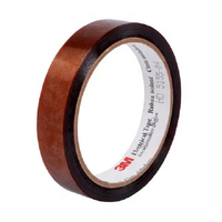 Cinta Eléctrica de Poliimida Ámbar 98C-1 con Adhesivo de Silicona, 2.6 mil (0.066 mm) de Grosor, para Enmascarar, con Núcleos de 3 Pulgadas Incluidos