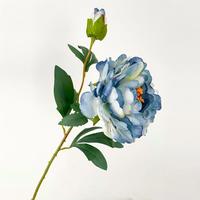 Fleur artificielle en soie pivoine à deux têtes, longue tige, aspect réaliste, faite à la main, moderne, pour décoration intérieure et photographie, Fête du Poisson d'avril
