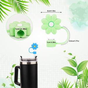 Food-Grade Silicone Flower-Shaped <b>Straw</b> Dust Cap Multiple Styles Universal Bar Drinkware Accessories for <b>Straw</b> Cover Protection - Product Image 5