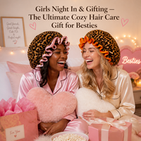 Nouvel Arrivage Bonnet de Nuit Femme en Peluche Léopard Teddy, Double Couche avec Dentelle à l'Orbique, Doublure en Satin Double Face, Grande Taille