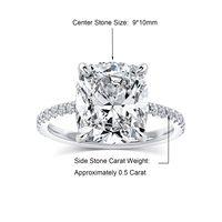 Bague en diamant solitaire haute ensemble 0.5-2.0cttw coupe coussin laboratoire diamant D-VS1 cadeau de Noël 14K or femmes bague de fiançailles