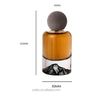 Botella de Perfume de Vidrio Vacía de Lujo con Base Cilíndrica, Logotipo Personalizado con Impresión en Seda, Tapa Esférica Gris Mate y Caja de Regalo - Product Image 6